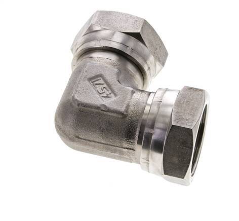 Raccord coudé 90deg G1 1/4'' Femelle Haute Pression Acier Inoxydable Cône 60° 150bar (2107.5psi) Hydraulique