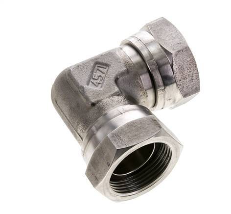 Raccord coudé 90deg G1 1/4'' Femelle Haute Pression Acier Inoxydable Cône 60° 150bar (2107.5psi) Hydraulique