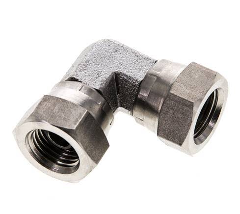 Raccord coudé 90deg G1/4'' femelle Acier inoxydable haute pression Cône 60° 575bar (8078.75psi) Hydraulique