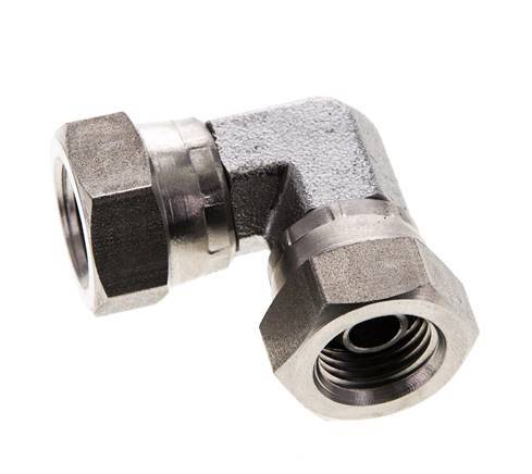 Raccord coudé 90deg G1/4'' femelle Acier inoxydable haute pression Cône 60° 575bar (8078.75psi) Hydraulique