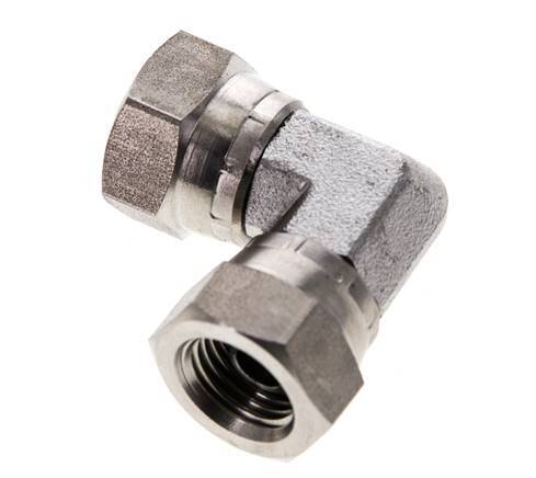 Raccord coudé 90deg G1/4'' femelle Acier inoxydable haute pression Cône 60° 575bar (8078.75psi) Hydraulique