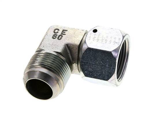 90deg JIC Angled Fitting UN 1-5/16''-12 Male x Female Steel 170bar (2388.5psi)