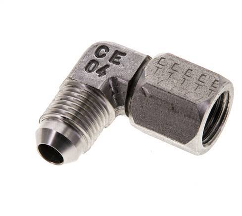 90deg JIC Angled Fitting UNF 1/2''-20 Male x Female Stainless Steel 275bar (3863.75psi)