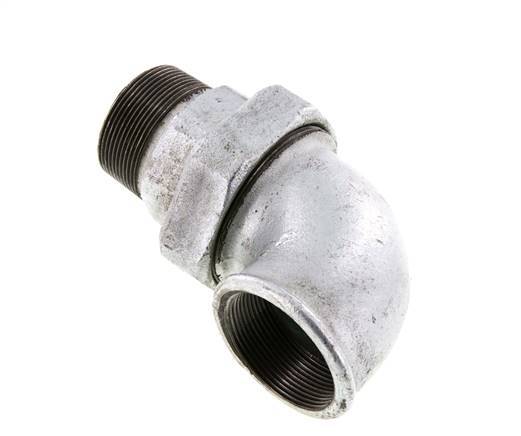 Connecteur coudé 90deg 2'' Mâle R x Femelle Rp Fonte Joint Conique 25bar (351.25psi)