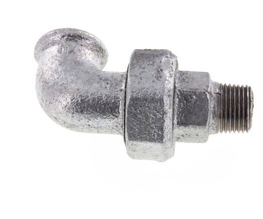 Connecteur coudé 90deg 1/2'' Mâle R x Femelle Rp Fonte Joint Conique 25bar (351.25psi)