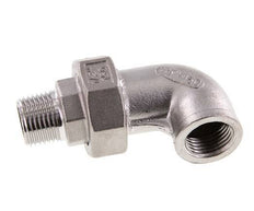 Connecteur coudé 90deg 1/2'' Mâle R x Femelle Rp Acier inoxydable Joint conique 16bar (224.8psi)