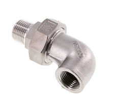 Connecteur coudé 90deg 1/2'' Mâle R x Femelle Rp Acier inoxydable Joint conique 16bar (224.8psi)