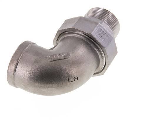 90deg Angled Connector 1 1/4'' Male R x Female Rp Stainless Steel Conical Seal 16bar (224.8psi)