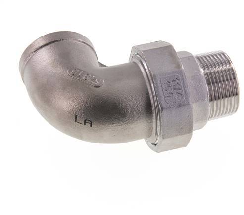 90deg Angled Connector 1 1/4'' Male R x Female Rp Stainless Steel Conical Seal 16bar (224.8psi)