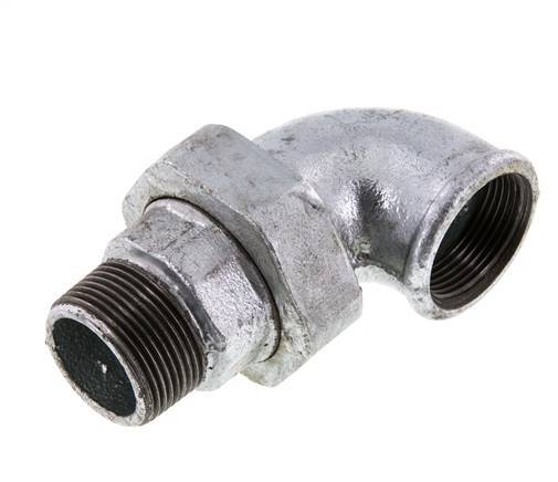 Connecteur coudé 90deg 1 1/4'' Mâle R x Femelle Rp Fonte Joint Conique 25bar (351.25psi)