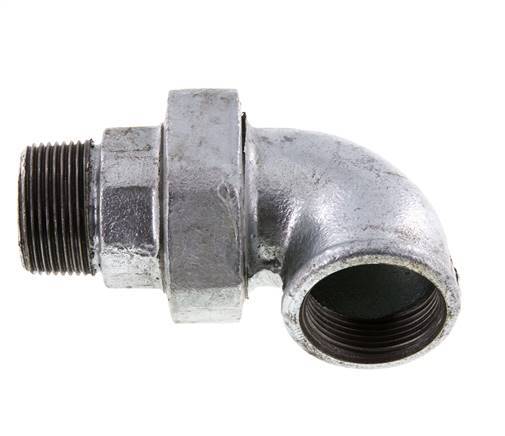 Connecteur coudé 90deg 1 1/4'' Mâle R x Femelle Rp Fonte Joint Conique 25bar (351.25psi)