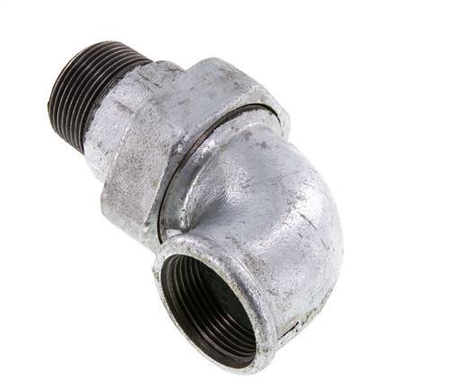 Connecteur coudé 90deg 1 1/4'' Mâle R x Femelle Rp Fonte Joint Conique 25bar (351.25psi)