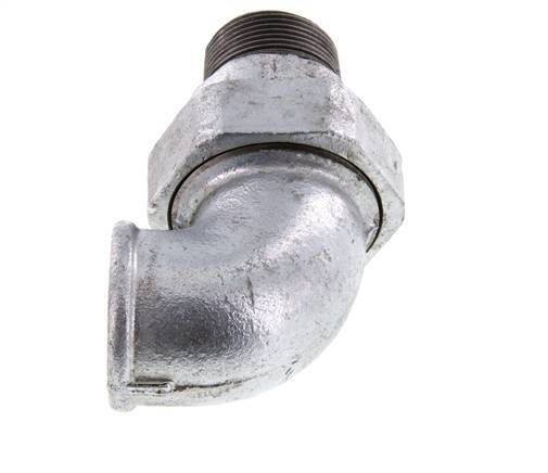 Connecteur coudé 90deg 1 1/4'' Mâle R x Femelle Rp Fonte Joint Conique 25bar (351.25psi)