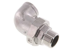 90deg Angled Connector 1'' Male R x Female Rp Stainless Steel Conical Seal 16bar (224.8psi)