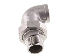 Connecteur coudé 90deg 1'' Mâle R x Femelle Rp Acier inoxydable Joint conique 16bar (224.8psi)
