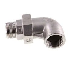 Connecteur coudé 90deg 1'' Mâle R x Femelle Rp Acier inoxydable Joint conique 16bar (224.8psi)