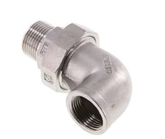 Connecteur coudé 90deg 1'' Mâle R x Femelle Rp Acier inoxydable Joint conique 16bar (224.8psi)