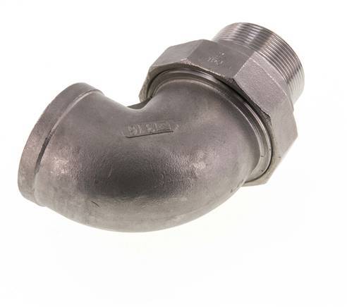 90deg Angled Connector 2'' Male R x Female Rp Stainless Steel Conical Seal 16bar (224.8psi)