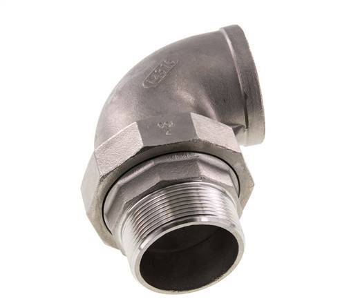 Connecteur coudé 90deg 2'' Mâle R x Femelle Rp Acier inoxydable Joint conique 16bar (224.8psi)