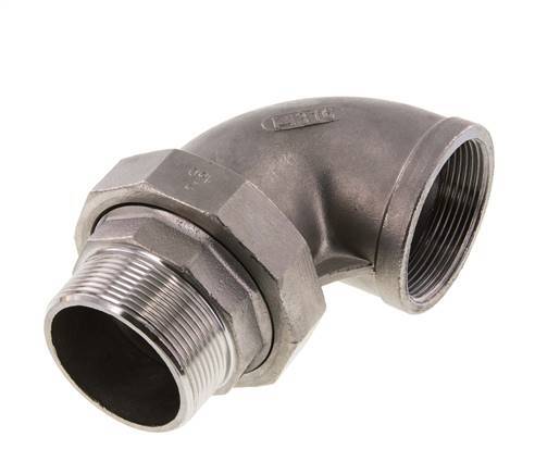 Connecteur coudé 90deg 2'' Mâle R x Femelle Rp Acier inoxydable Joint conique 16bar (224.8psi)