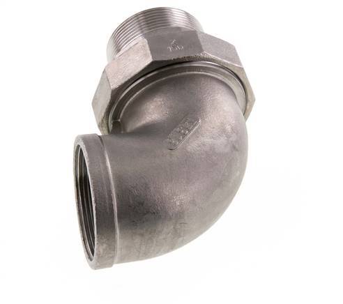 Connecteur coudé 90deg 2'' Mâle R x Femelle Rp Acier inoxydable Joint conique 16bar (224.8psi)