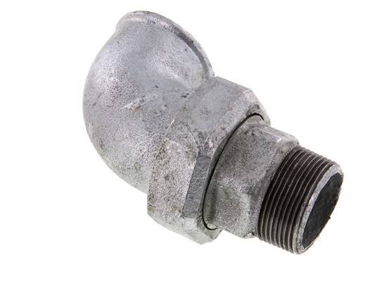 Connecteur coudé 90deg 1 1/2'' Mâle R x Femelle Rp Fonte Joint Conique 25bar (351.25psi)