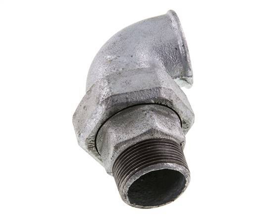 Connecteur coudé 90deg 1 1/2'' Mâle R x Femelle Rp Fonte Joint Conique 25bar (351.25psi)