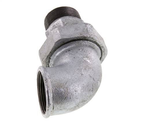 Connecteur coudé 90deg 1 1/2'' Mâle R x Femelle Rp Fonte Joint Conique 25bar (351.25psi)