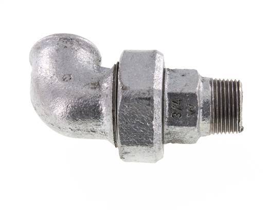 90deg Angled Connector 3/4'' Male R x Female Rp Cast Iron Conical Seal 25bar (351.25psi)
