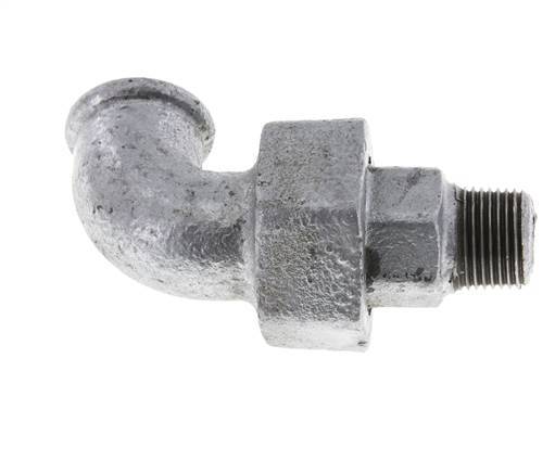 90deg Angled Connector 3/8'' Male R x Female Rp Cast Iron Conical Seal 25bar (351.25psi)