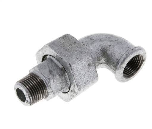 Connecteur coudé 90deg 3/8'' Mâle R x Femelle Rp Fonte Joint Conique 25bar (351.25psi)