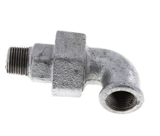 Connecteur coudé 90deg 3/8'' Mâle R x Femelle Rp Fonte Joint Conique 25bar (351.25psi)