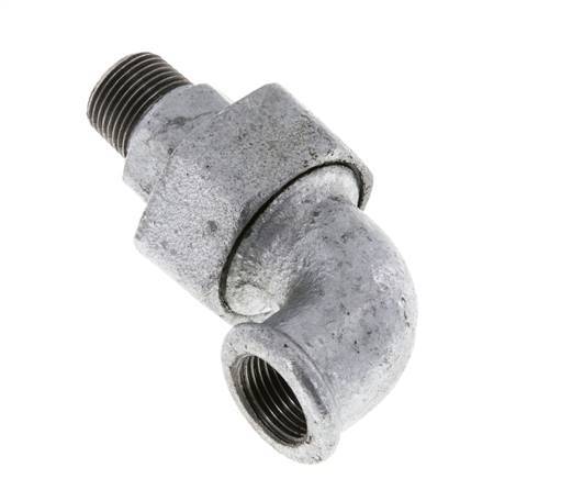 Connecteur coudé 90deg 3/8'' Mâle R x Femelle Rp Fonte Joint Conique 25bar (351.25psi)