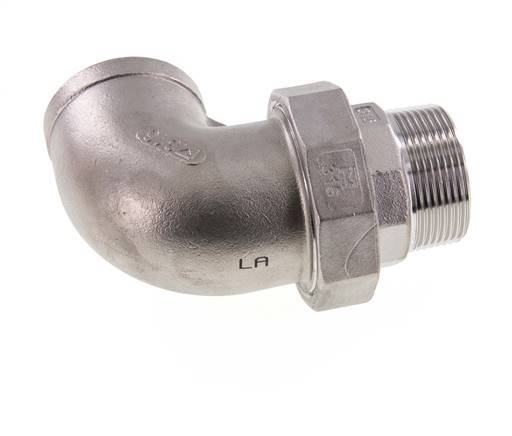 90deg Angled Connector 1 1/2'' Male R x Female Rp Stainless Steel Conical Seal 16bar (224.8psi)