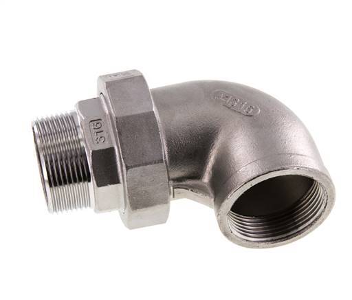 Connecteur coudé 90deg 1 1/2'' Mâle R x Femelle Rp Acier inoxydable Joint conique 16bar (224.8psi)