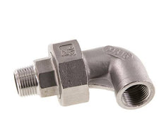 Connecteur coudé 90deg 3/8'' Mâle R x Femelle Rp Acier inoxydable Joint conique 16bar (224.8psi)