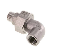 Connecteur coudé 90deg 3/8'' Mâle R x Femelle Rp Acier inoxydable Joint conique 16bar (224.8psi)