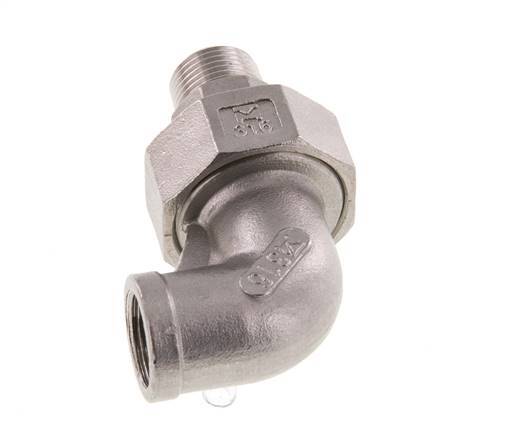 Connecteur coudé 90deg 3/8'' Mâle R x Femelle Rp Acier inoxydable Joint conique 16bar (224.8psi)