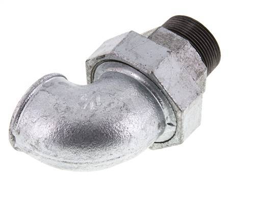 90deg Angled Union Connector 1 1/2'' Male R x Female Rp Cast Iron Flat Seal Centellen 25bar (351.25psi)