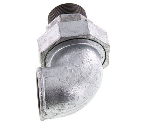 90deg Angled Union Connector 1 1/2'' Male R x Female Rp Cast Iron Flat Seal Centellen 25bar (351.25psi)