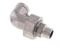 Raccord union coudé 90deg 3/8'' Mâle R x Femelle Rp Acier inoxydable Joint plat PTFE 16bar (224.8psi)
