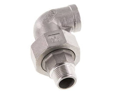 Raccord union coudé 90deg 3/8'' Mâle R x Femelle Rp Acier inoxydable Joint plat PTFE 16bar (224.8psi)