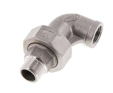 Raccord union coudé 90deg 3/8'' Mâle R x Femelle Rp Acier inoxydable Joint plat PTFE 16bar (224.8psi)