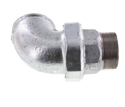 90deg Angled Union Connector 2'' Male R x Female Rp Cast Iron Flat Seal Centellen 25bar (351.25psi)