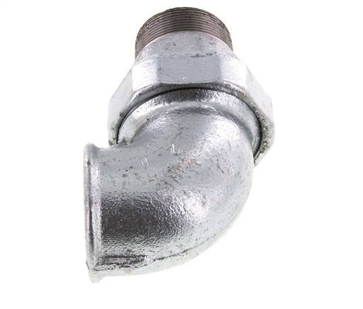 90deg Angled Union Connector 2'' Male R x Female Rp Cast Iron Flat Seal Centellen 25bar (351.25psi)