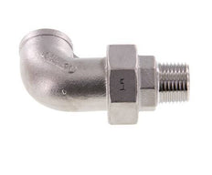 Raccord union coudé 90deg 1/2'' Mâle R x Femelle Rp Acier inoxydable Joint plat PTFE 16bar (224.8psi)