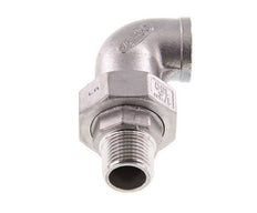Raccord union coudé 90deg 1/2'' Mâle R x Femelle Rp Acier inoxydable Joint plat PTFE 16bar (224.8psi)
