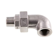 Raccord union coudé 90deg 1/2'' Mâle R x Femelle Rp Acier inoxydable Joint plat PTFE 16bar (224.8psi)
