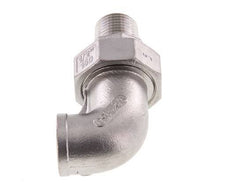 Raccord union coudé 90deg 1/2'' Mâle R x Femelle Rp Acier inoxydable Joint plat PTFE 16bar (224.8psi)