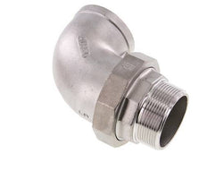 Raccord union coudé 90deg 2'' Mâle R x Femelle Rp Acier inoxydable Joint plat PTFE 16bar (224.8psi)